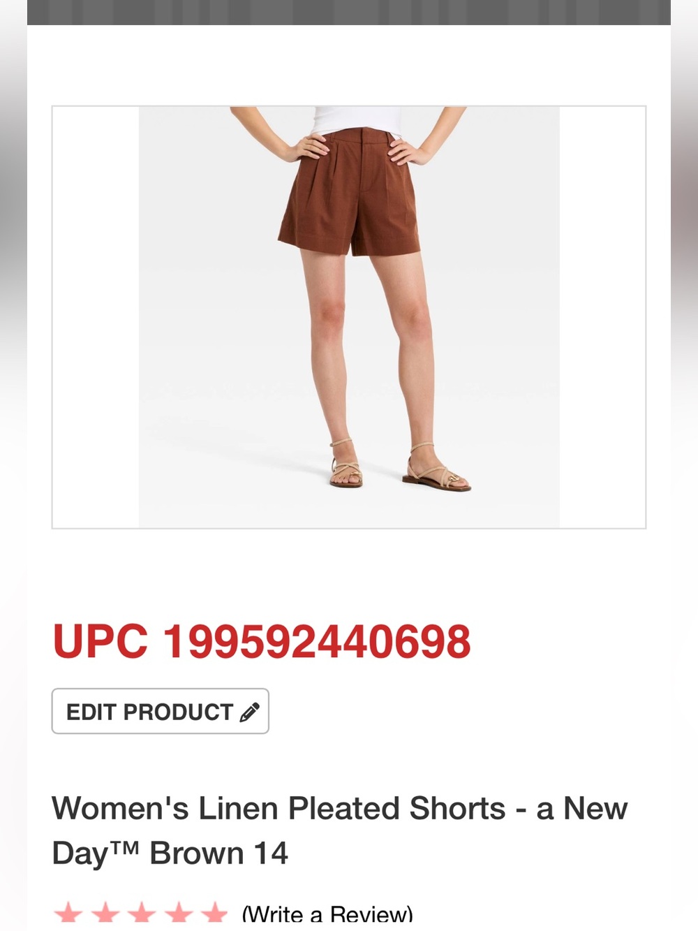 Women's Pleated Shorts - Brown
